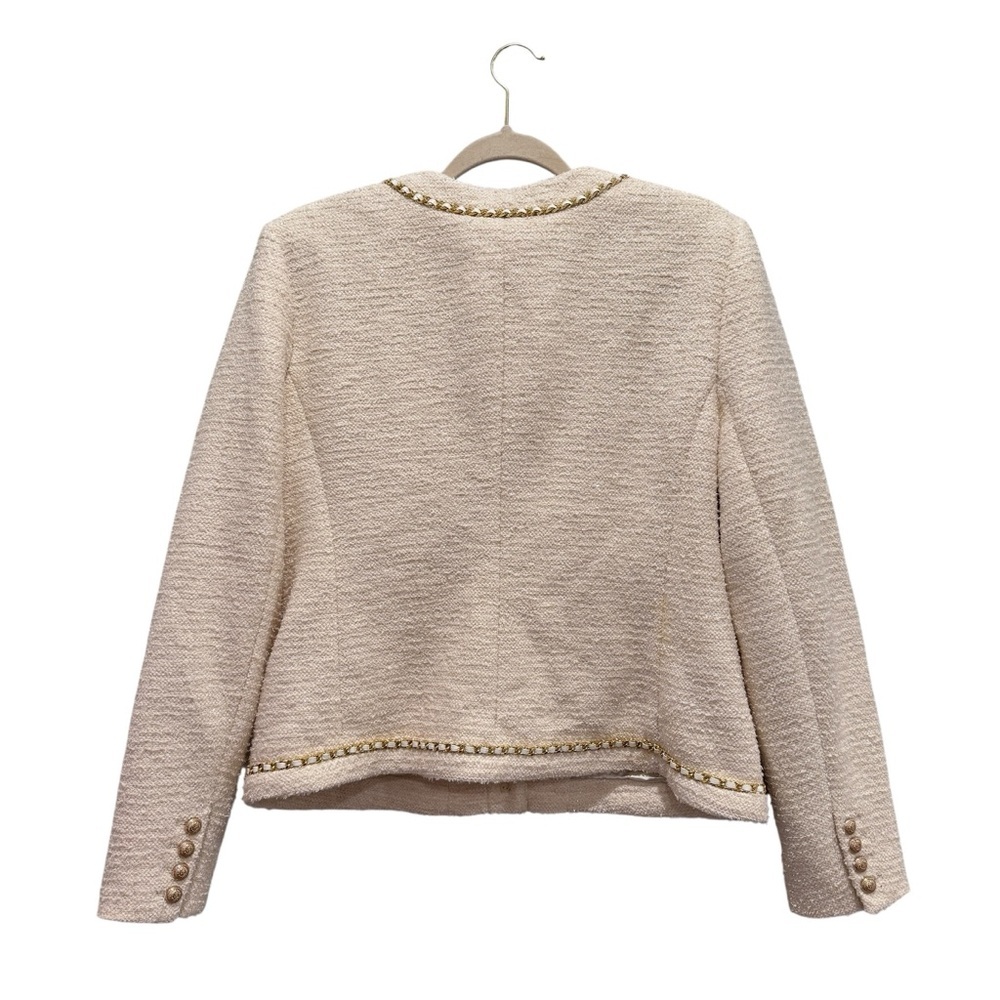 NWT Generation Love New York Velma Tweed Jacket Preppy Cream Gold Sz XL - Picture 8 of 16